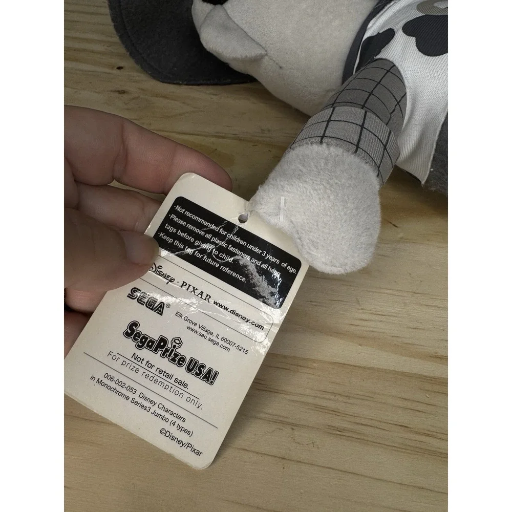 Disney Toy Story Plush Monochrome WOODY 14" Cowboy Sega Series 3 Black White - Picture 9 of 15